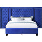 Damazy Queen Bed, Blue Velvet
