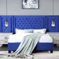 Damazy Queen Bed, Blue Velvet