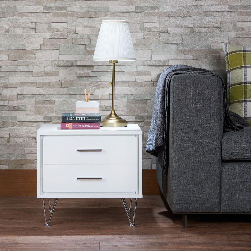Deoss Accent Table, White Finish