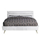 Doris Queen Bed, Vintage White Top Grain Leather