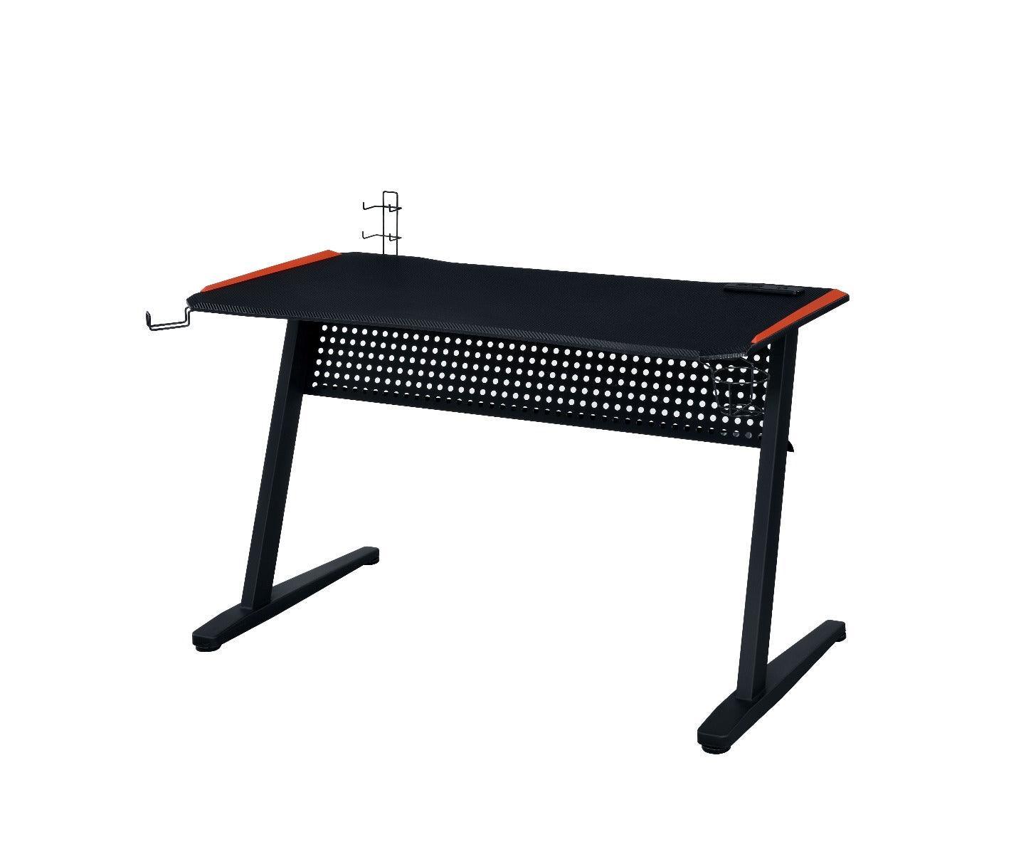 Dragi Gaming Table w/USB Port, Black & Red