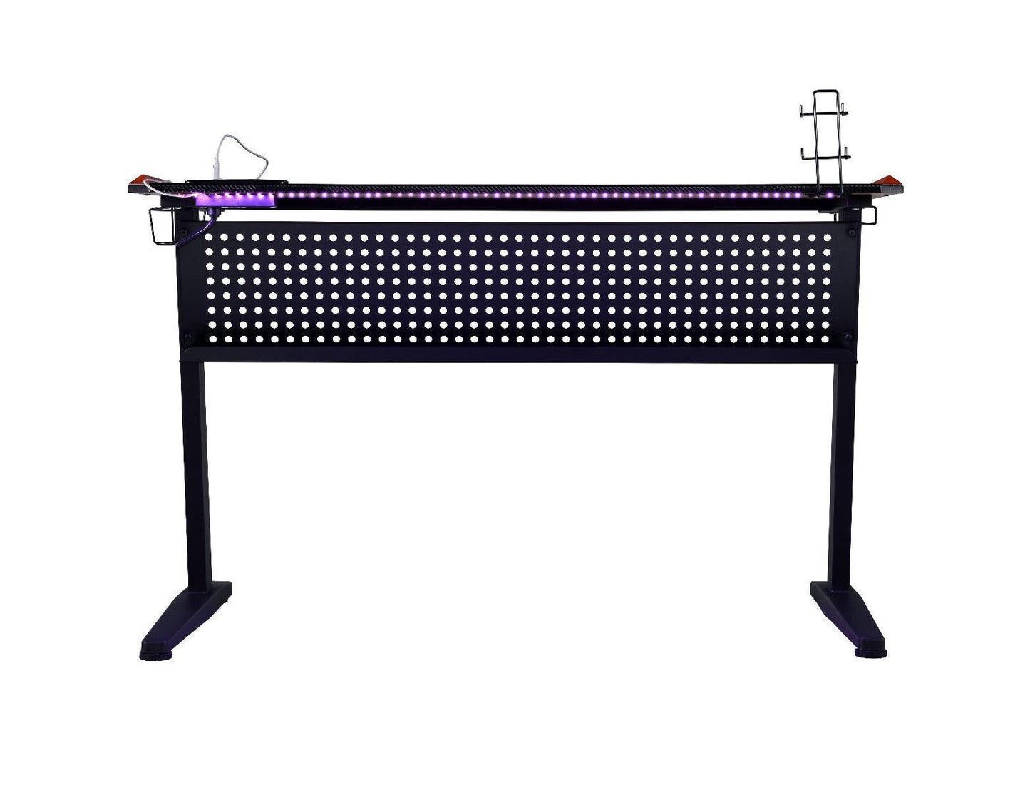 Dragi Gaming Table w/USB Port, Black & Red