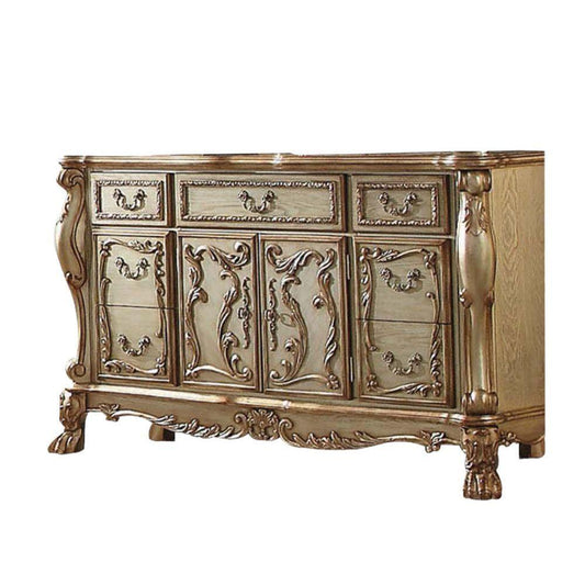 Dresden Server/Dresser, Gold Patina & Bone