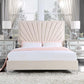 Faiz Queen Bed, Beige Velvet