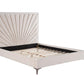 Faiz Queen Bed, Beige Velvet