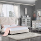 Faiz Queen Bed, Beige Velvet