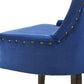 Farren Side Chair, Blue Velvet & Espresso Finish (Set-2)