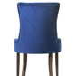 Farren Side Chair, Blue Velvet & Espresso Finish (Set-2)