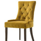 Farren Side Chair, Yellow Velvet & Espresso Finish (Set-2)