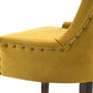 Farren Side Chair, Yellow Velvet & Espresso Finish (Set-2)