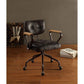 Hallie Office Chair, Vintage Black Top Grain Leather
