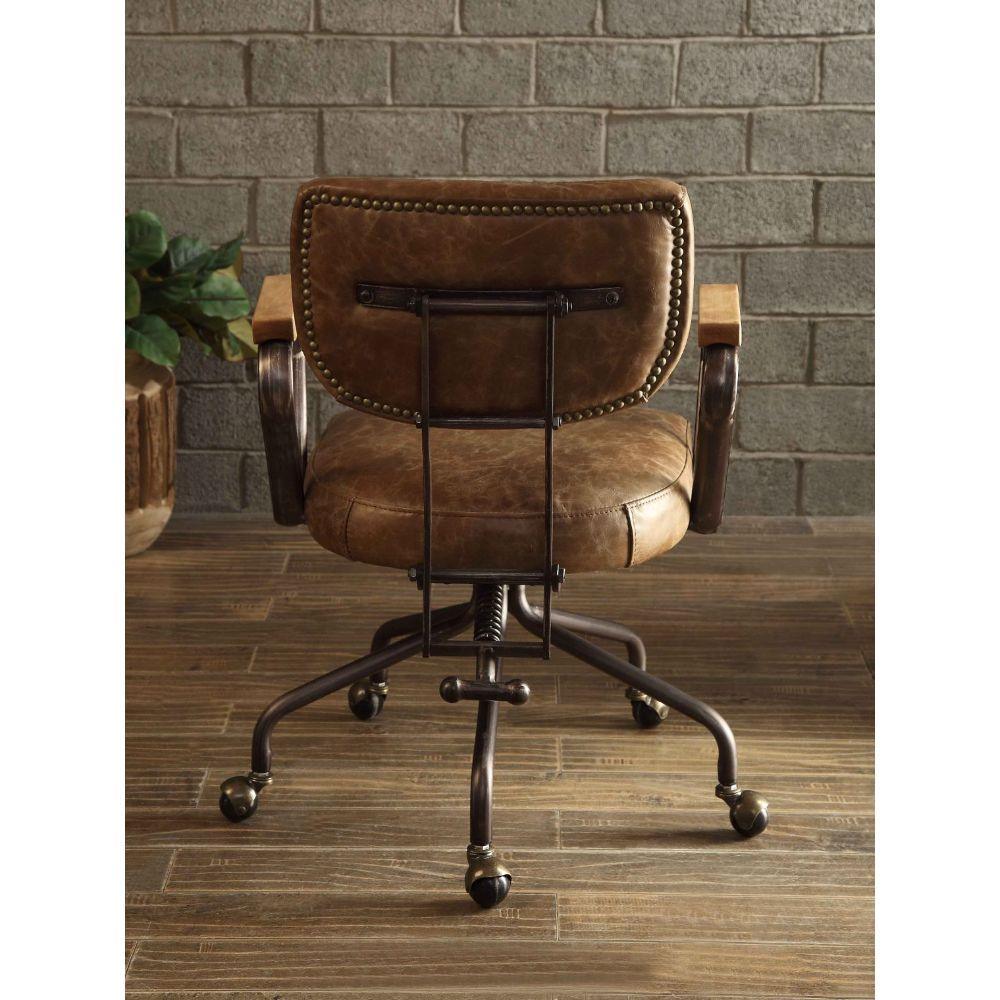 Hallie Office Chair, Vintage Whiskey Top Grain Leather