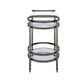 Lakelyn Serving Cart, Brushed Bronze & Clear Glass