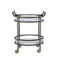 Lakelyn Serving Cart, Brushed Bronze & Clear Glass