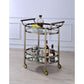 Lakelyn Serving Cart, Brushed Bronze & Clear Glass