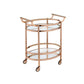 Lakelyn Serving Cart, Rose Gold & Clear Glass