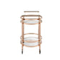 Lakelyn Serving Cart, Rose Gold & Clear Glass