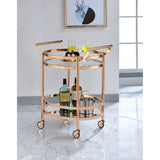 Lakelyn Serving Cart, Rose Gold & Clear Glass