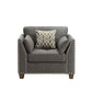Laurissa Chair w/3 Pillows, Light Charcoal Linen