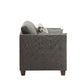 Laurissa Chair w/3 Pillows, Light Charcoal Linen