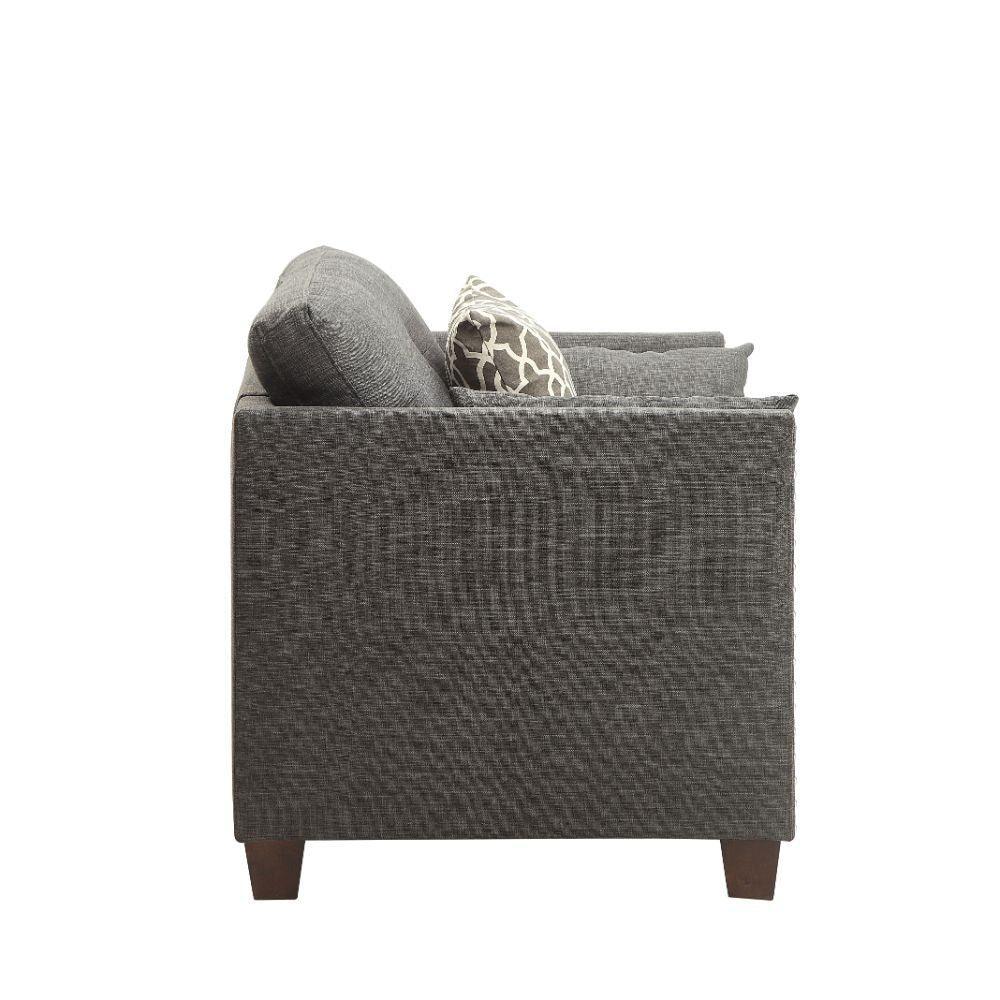 Laurissa Chair w/3 Pillows, Light Charcoal Linen