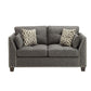 Laurissa Loveseat w/4 Pillows, Light Charcoal Linen