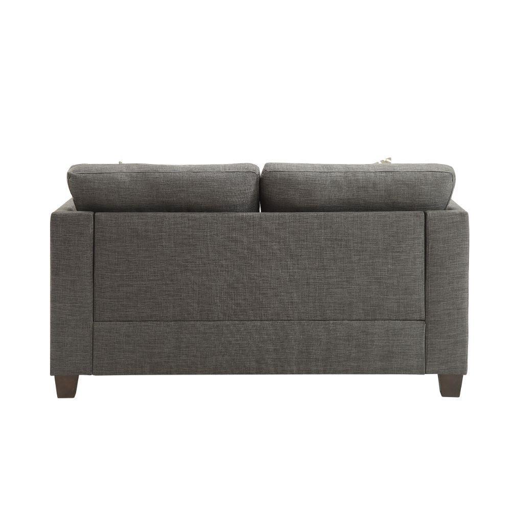 Laurissa Loveseat w/4 Pillows, Light Charcoal Linen