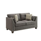 Laurissa Loveseat w/4 Pillows, Light Charcoal Linen