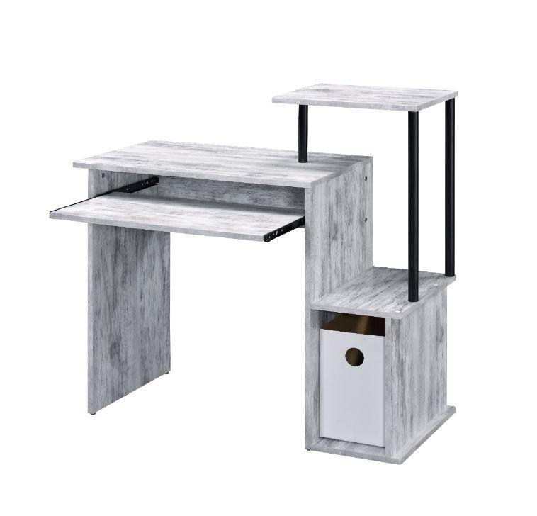 Lyphre Computer Desk, Antique White & Black