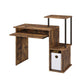Lyphre Computer Desk, Weathered Oak & Black Finish
