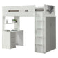 Nerice Twin Loft Bed, White & Gray