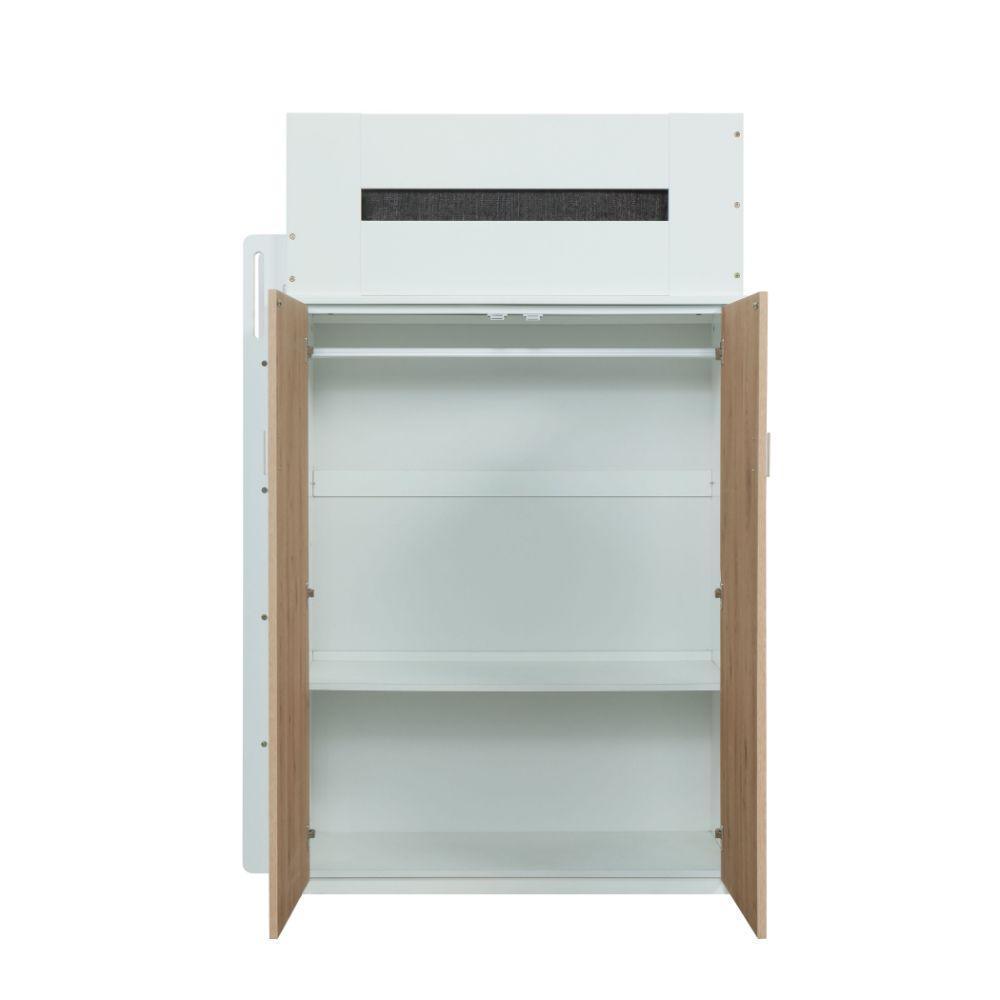Nerice Twin Loft Bed, White & Oak
