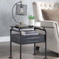 Nicipolis Nightstand, Sandy Gray & Glass