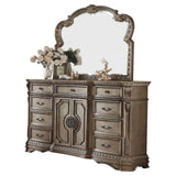Northville Dresser w/Wooden Top, Antique Silver