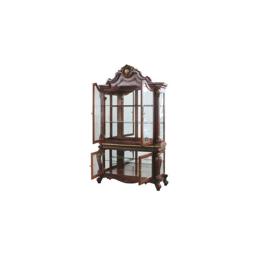 ACME Picardy Curio Cabinet, Honey Oak