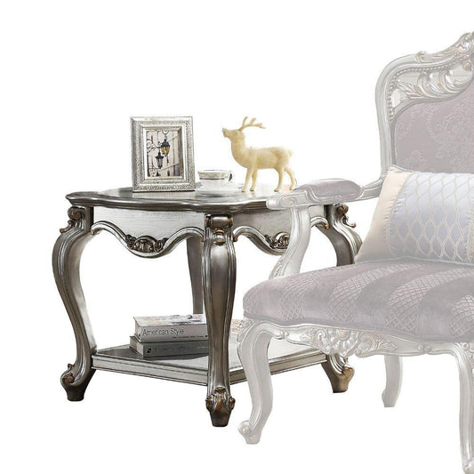 ACME Picardy End Table, Antique Platinum