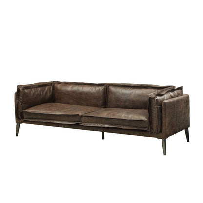 ACME Porchester Sofa, Distress Chocolate Top Grain Leather