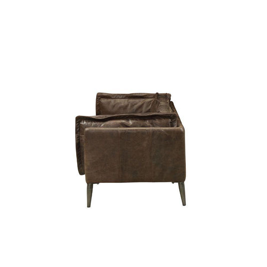 ACME Porchester Sofa, Distress Chocolate Top Grain Leather