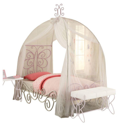 ACME Priya II Full Bed w/Canopy, White & Light Purple