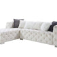 ACME Qokmis Sectional Sofa w/6 Pillows, Beige Velvet