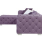 ACME Qokmis Sectional Sofa w/6 Pillows,  Purple Velvet