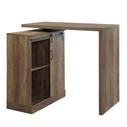 ACME Quillon Bar Table, Rustic Oak Finish