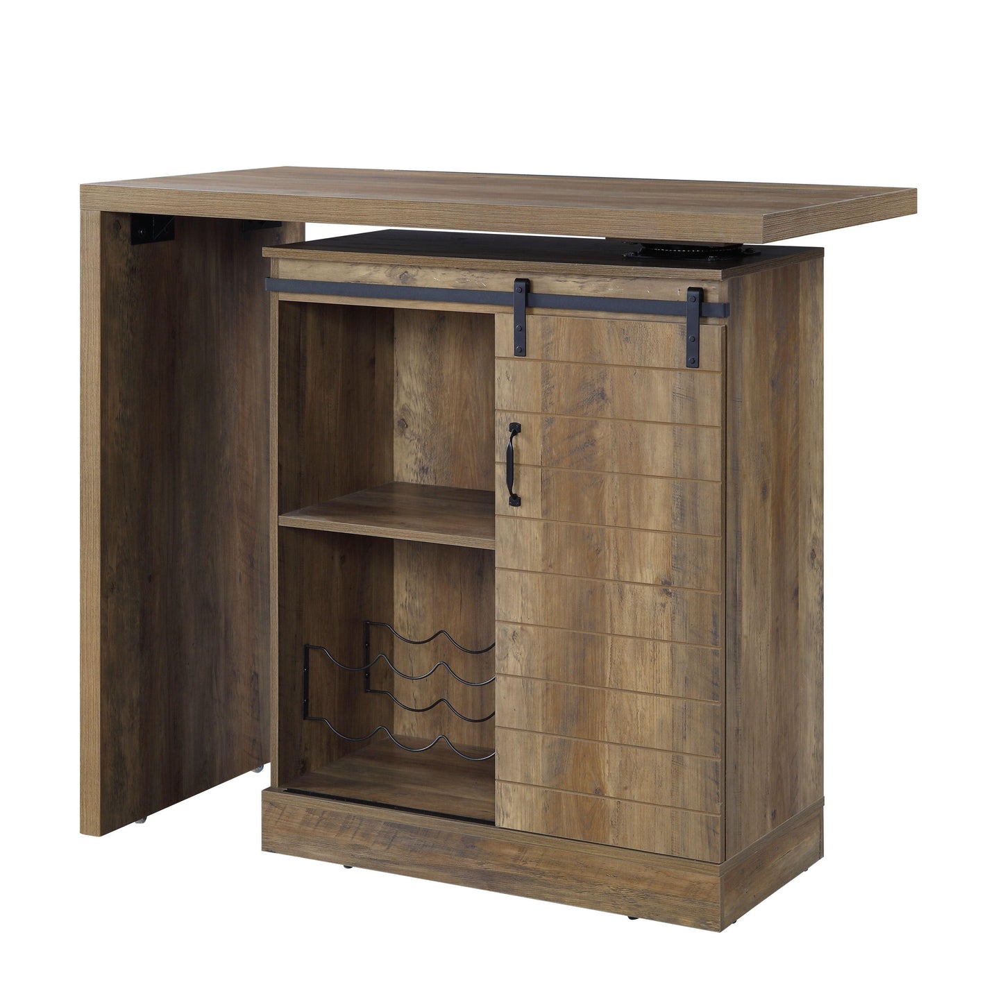 ACME Quillon Bar Table, Rustic Oak Finish