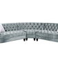 ACME Qulan Sectional Sofa w/2 Pillows, Light Blue Velvet