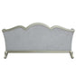 ACME Qunsia Sofa w/5 Pillows, Light Gray Linen & Champagne Finish