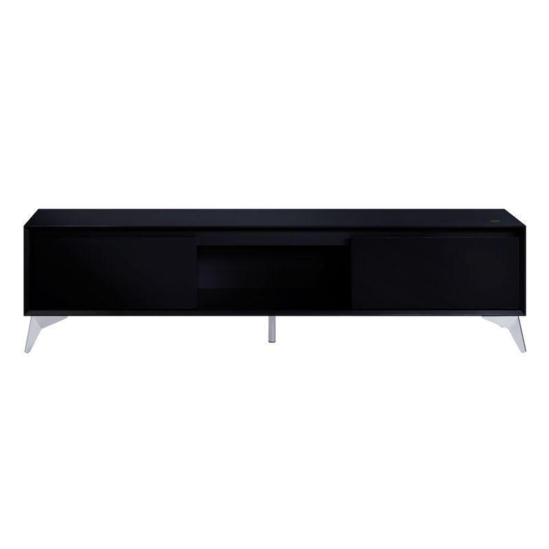 ACME Raceloma TV stand , LED, Black & Chrome Finish