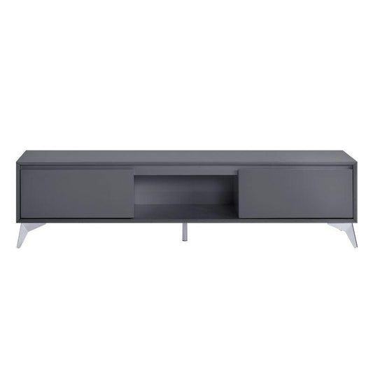 ACME Raceloma TV stand , LED, Gray & Chrome Finish