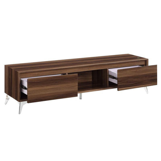 ACME Raceloma TV stand , LED, Walnut & Chrome Finish