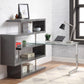 ACME Raceloma Writing Desk w/Shelf, Clear Glass, Chrome & Gray High Gloss Finish