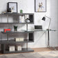 ACME Raceloma Writing Desk w/Shelf, Clear Glass, Chrome & Gray High Gloss Finish